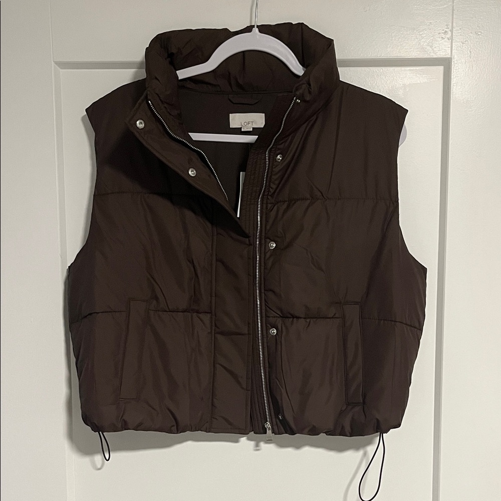LOFT Brown Puffer Vest
